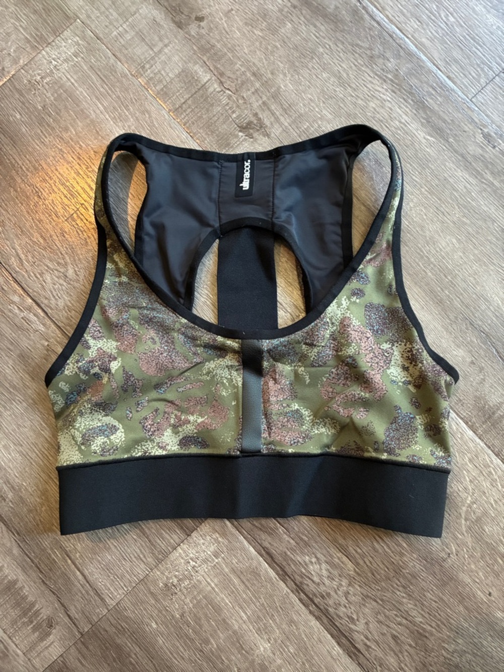 Ultracor Green Camo Sports Bra with Black Trim